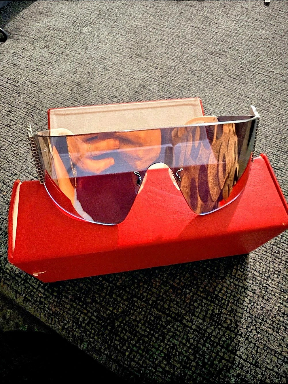 Fendi First Crystal Shield Sunglasses Black & Gold